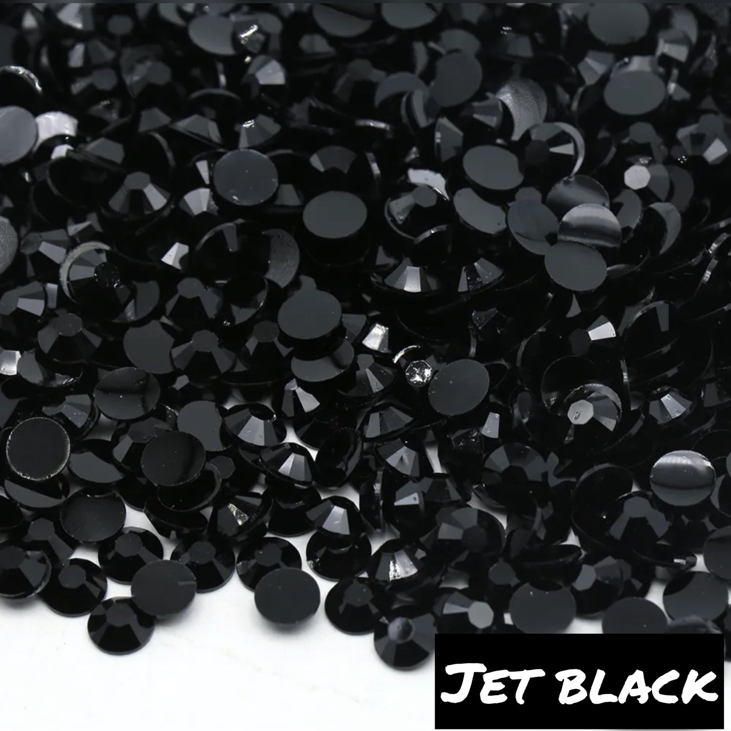 Jet Black Jelly Resin AB Rhinestones 1000 count