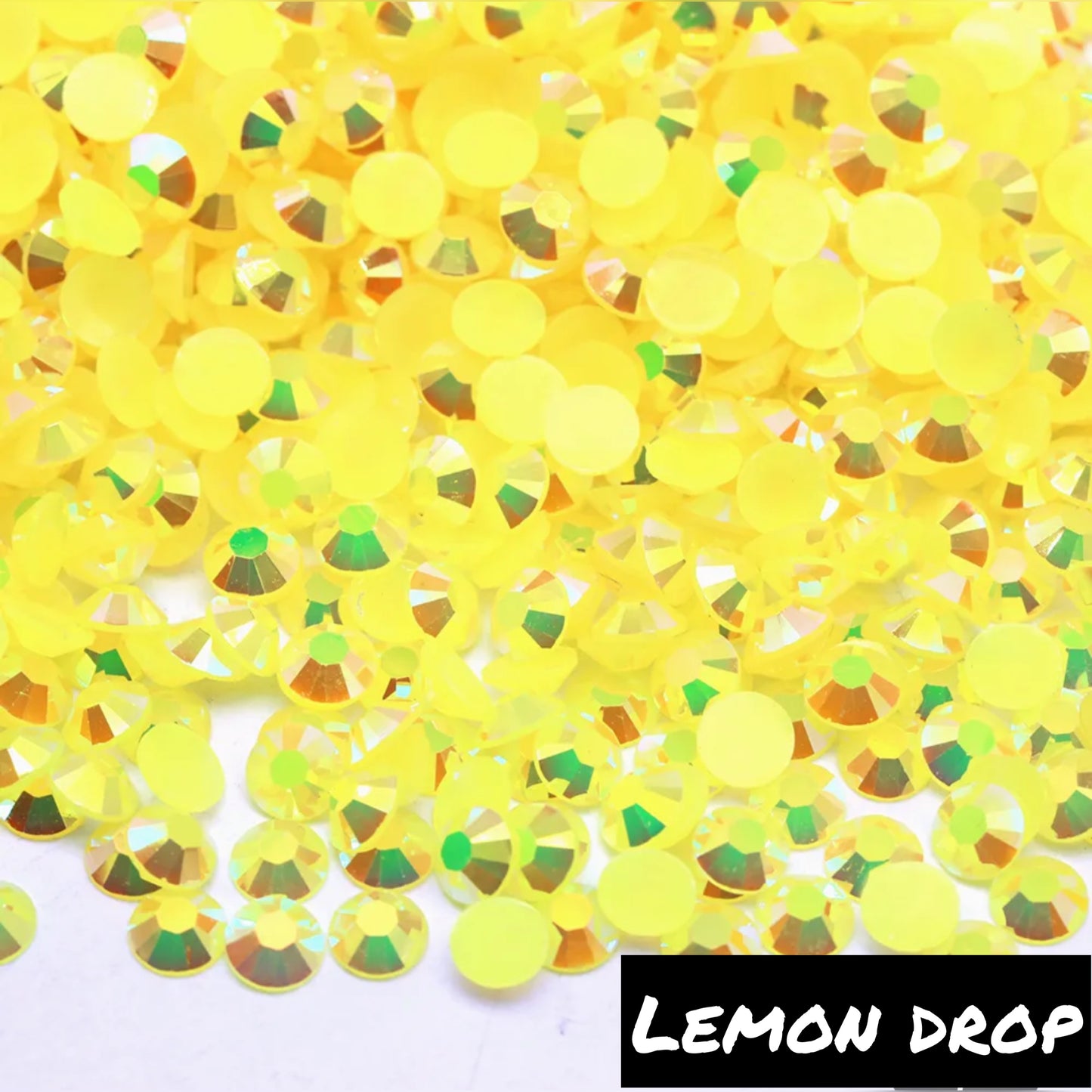 Lemon Drop Jelly Resin AB Rhinestones 1000 count